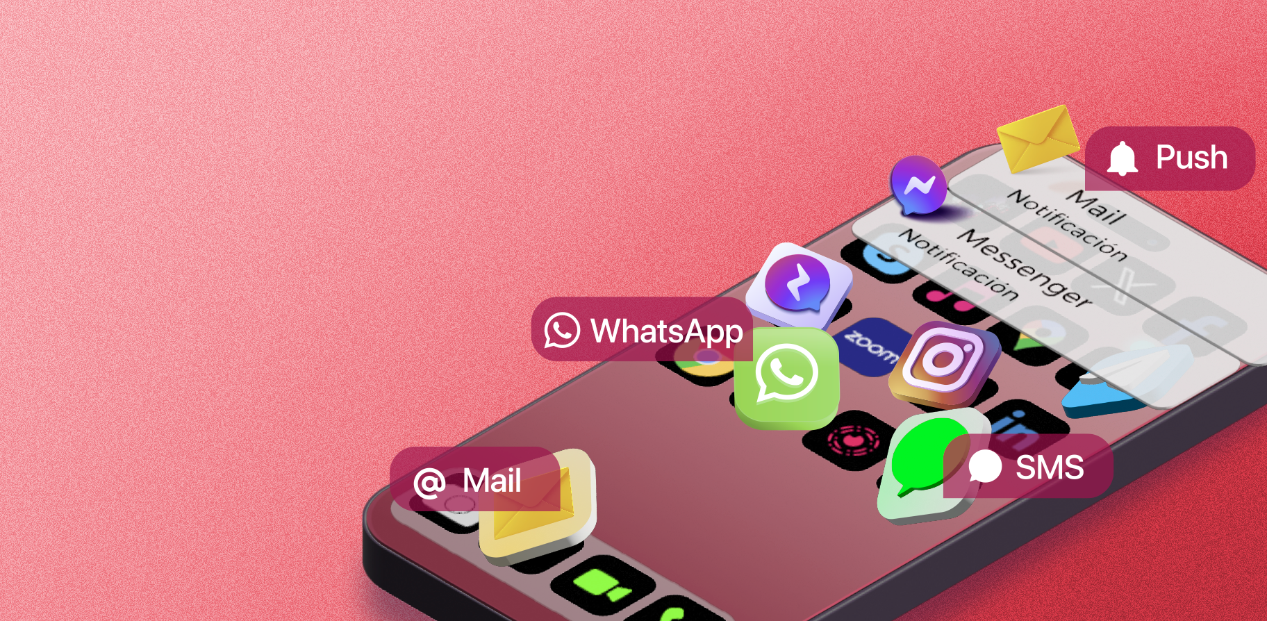 Fondo de la plataforma omnicanal Chaski para notificaciones empresariales